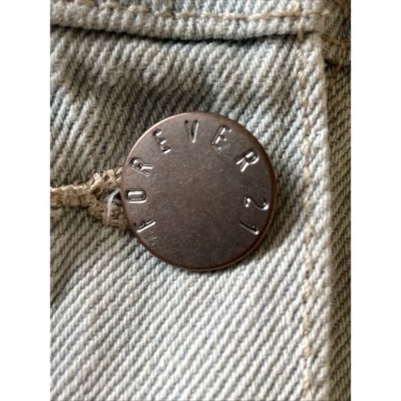 Essential Denim Size S Crop Jean Jacket Light Wash Button Pockets & Side Pockets - Picture 12 of 16